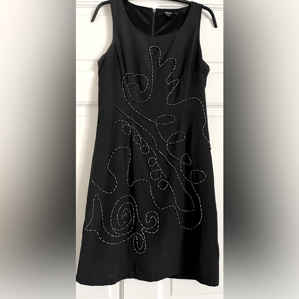 SOLD!!  Black dress with gorgeous silver beaded detailing.